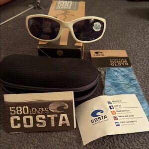 Costa White Sunglasses with Black Case